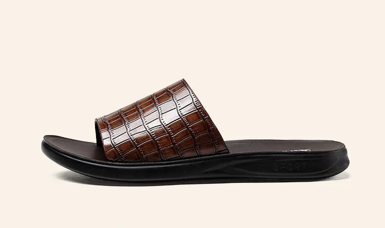 Slippers Croco Brown 3