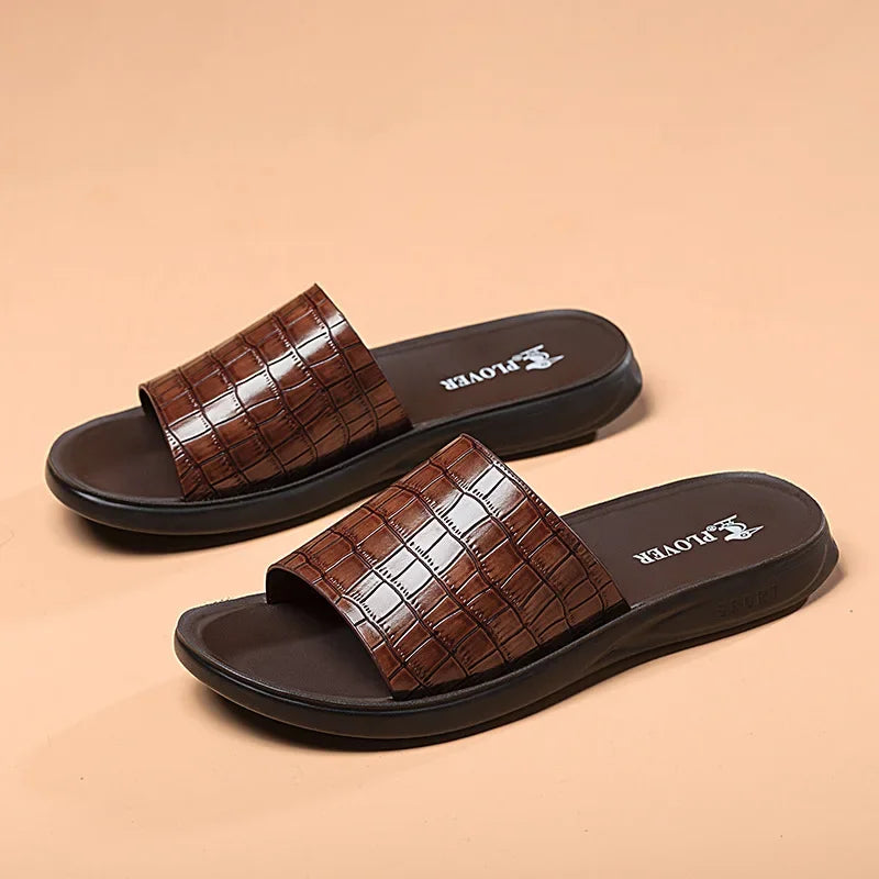 Slippers Croco Brown 5