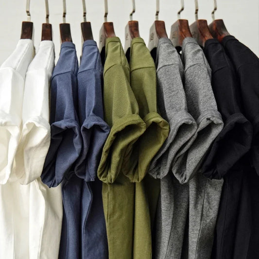 T-Shirt Col Henry 100% Coton Haute Qualité Présentation Cintres 