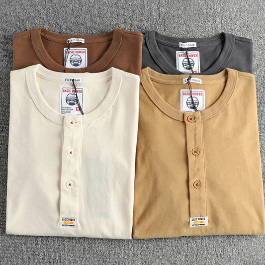 T-Shirt Djerba Col Henry 100% coton