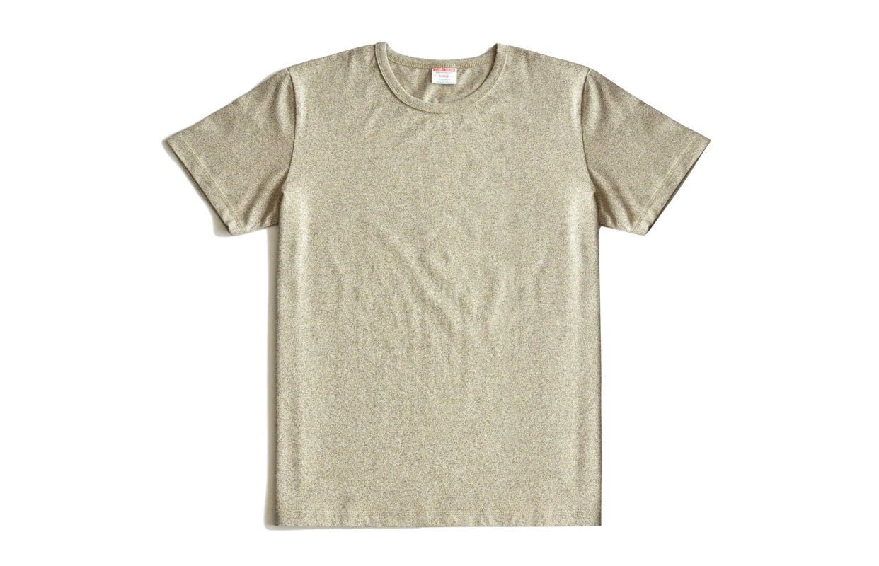 T-Shirt Fuji Chiné 100% Coton Supérieur Marron Clair