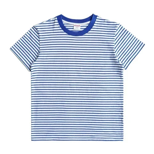 T-Shirt Marinière Bleu 100% Coton Haute Qualité Sauce-Zhan