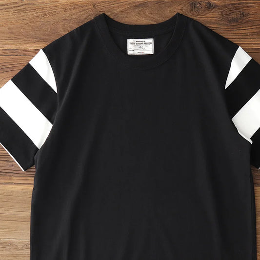 T-shirt Jersey Stripes 100% Coton Lourd: 240g/m² Black