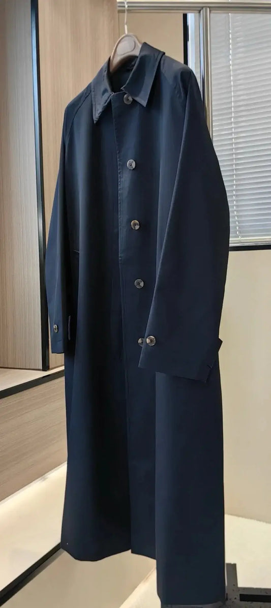 Trench Épuré Couture en toile de coton, coupe droite, longueur mi-mollet, fluide et élégant | SuzzaneMarket