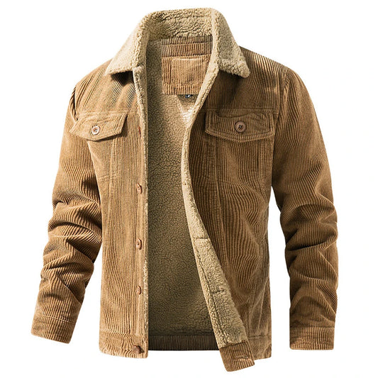 Veste Corduroy Doublé Polaire, Beige