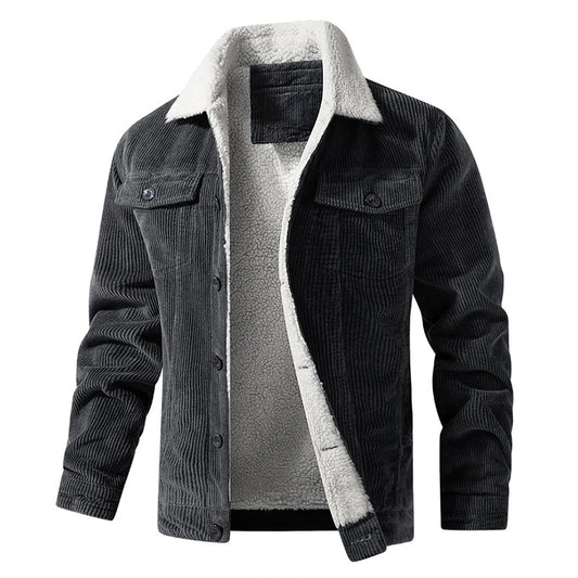 Veste Corduroy Doublé Polaire Dark-Grey
