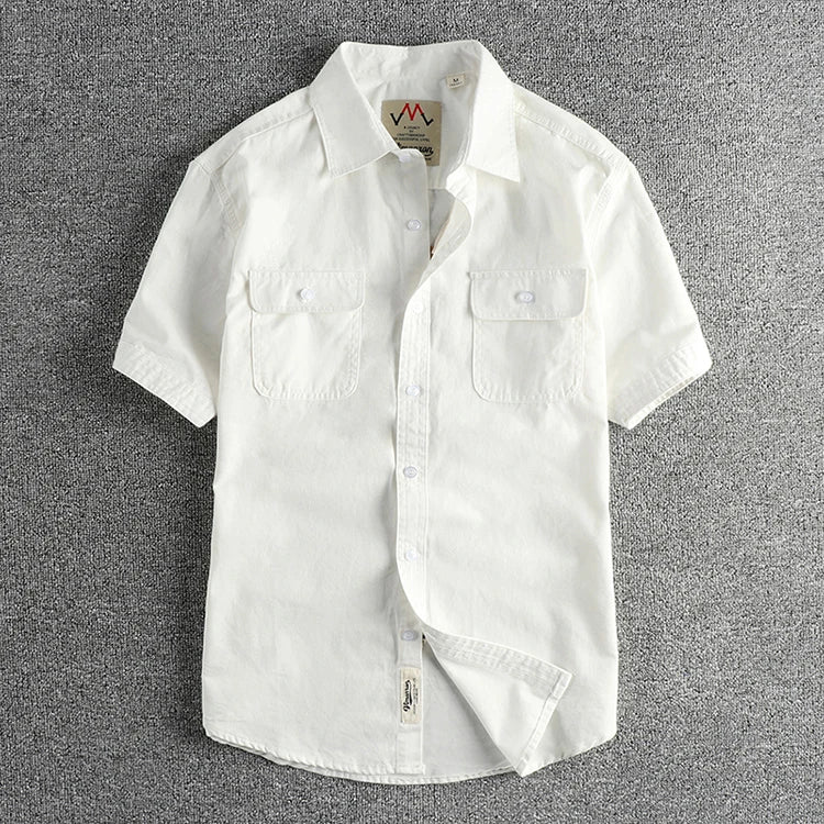 Chemise Cargo 100% Coton Blanche