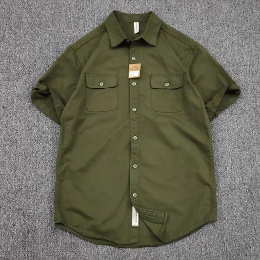 Chemise Cargo 100% Coton Kaki