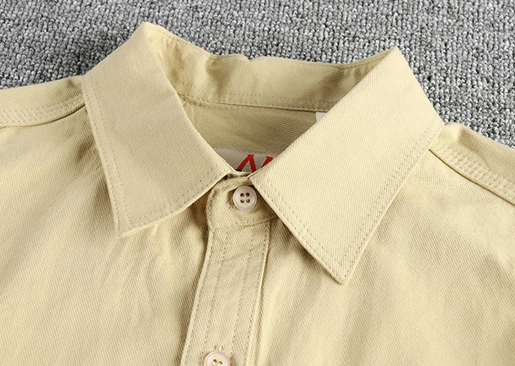 Chemise Cargo 100% Coton Sable Détails Col