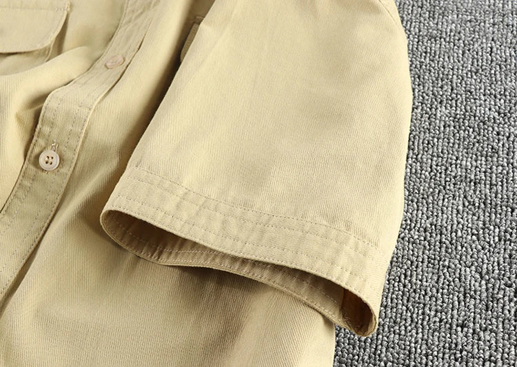 Chemise Cargo 100% Coton Sable Détails Manche