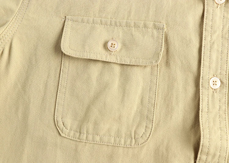 Chemise Cargo 100% Coton Sable Détails Poche