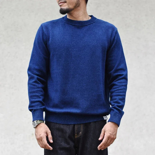 Pull Indigo Coton Haute Qualité