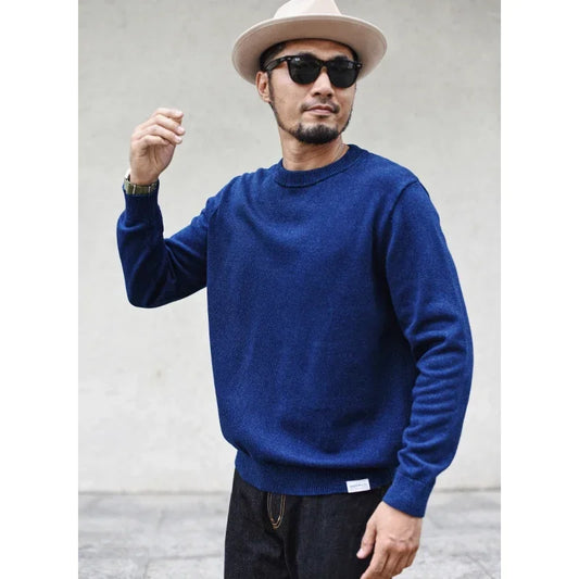 Pull Indigo Coton Haute Qualité 2