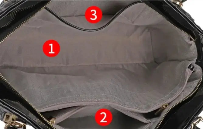 Interior view of Sac Tote Cuir Croco -ATHA- Noir showing spacious compartments and storage options. SuzzaneMarket.