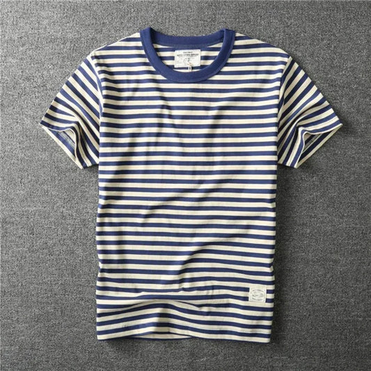 T-shirt Rayé 100% Coton Blue 